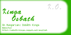 kinga osbath business card